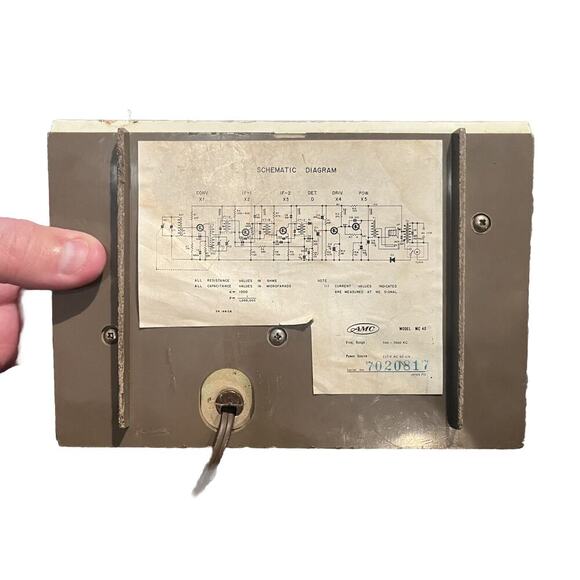 VINTAGE! AMC Solid State AM Alarm Clock Radio MC 40 -Tested! Works! Nice!! - Picture 6 of 7